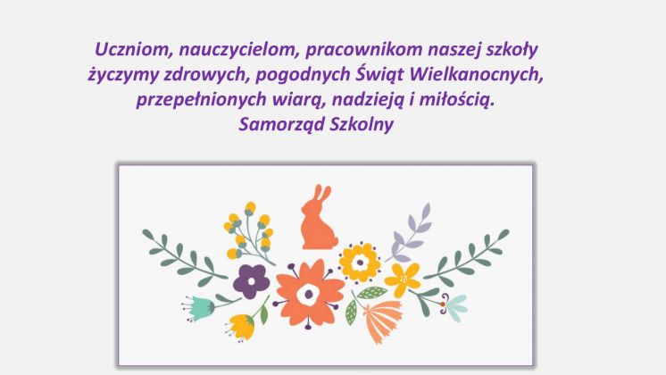 Zyczenia wielkanocne - Samorząd szkony