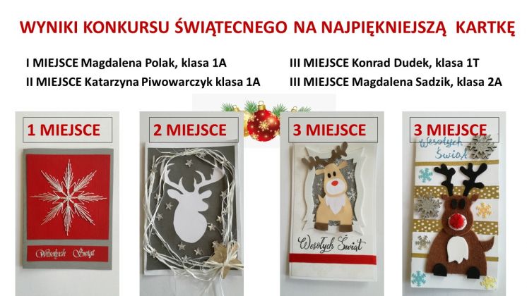 Wyniki konkursu świątecznego na najpieknięjszą kartkę