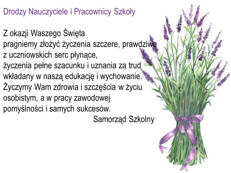 Życzenia Samorządu Szkolnego na Dzień Nauczyciela